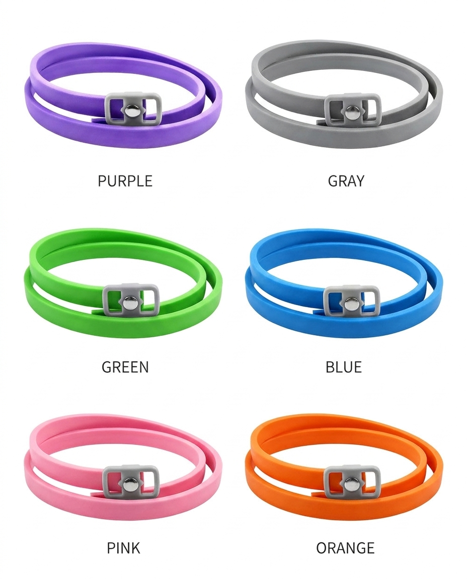Calming collar color variants - purple gray green blue pink orange silicone rubber