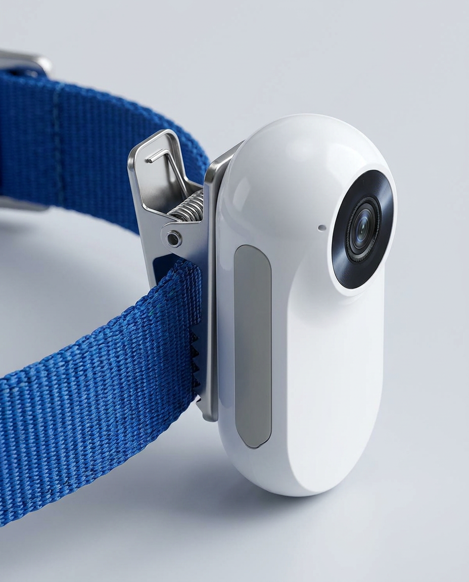 Clip mechanism demo – removable back clip attaching to pet collar