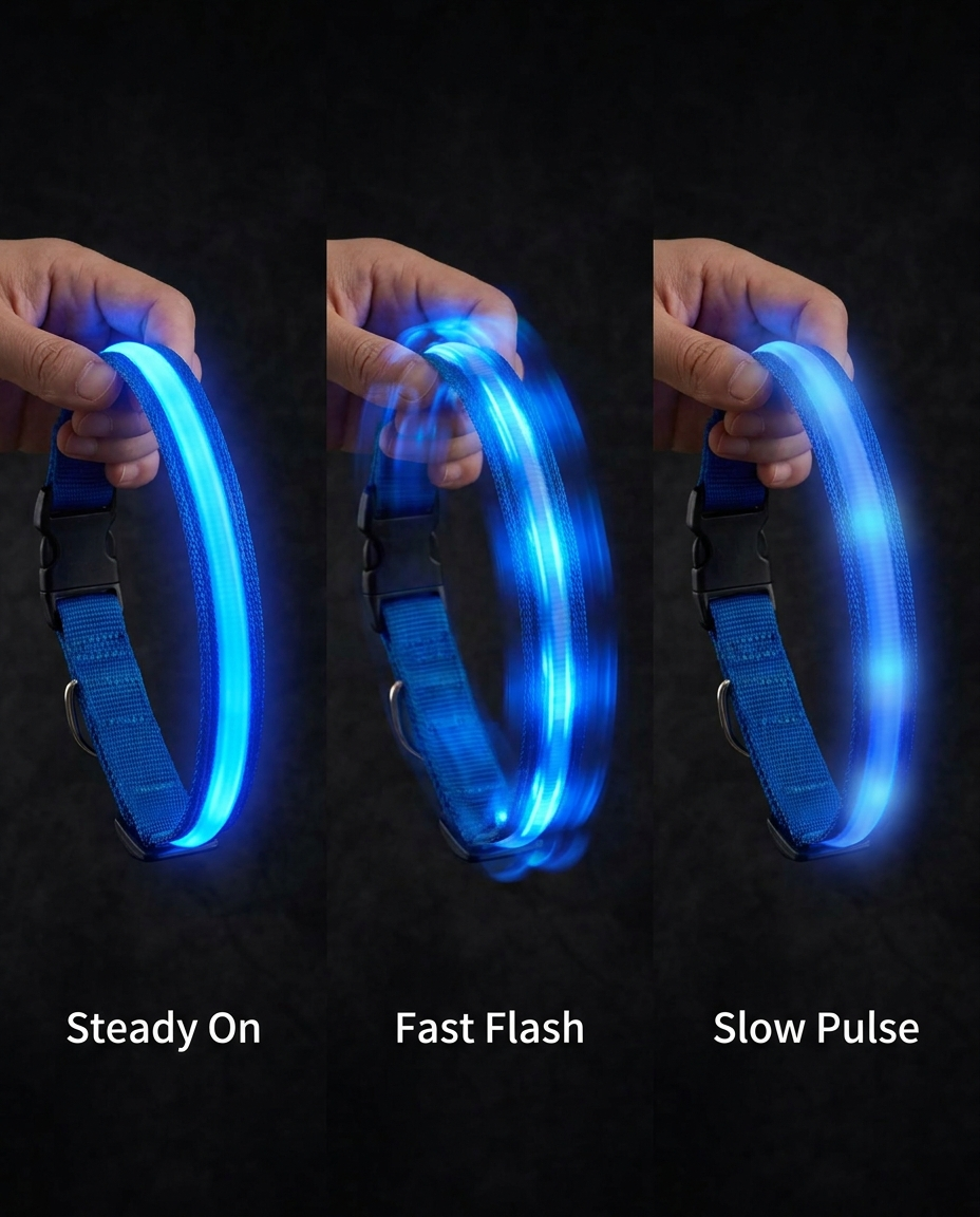 Light modes demo - Steady, fast flash, slow pulse